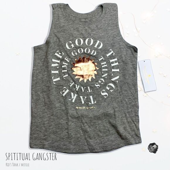 Spiritual Gangster Other - SPIRITUAL GANGSTER KIDS ‘MINI ME COLLECTION’ MUSCLE TEE “GOOD THINGS TAKE TIME”